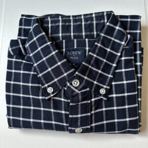 J. Crew Flex Oxford Navy/White Plaid – Small (small hole by sleeve pls see pictu